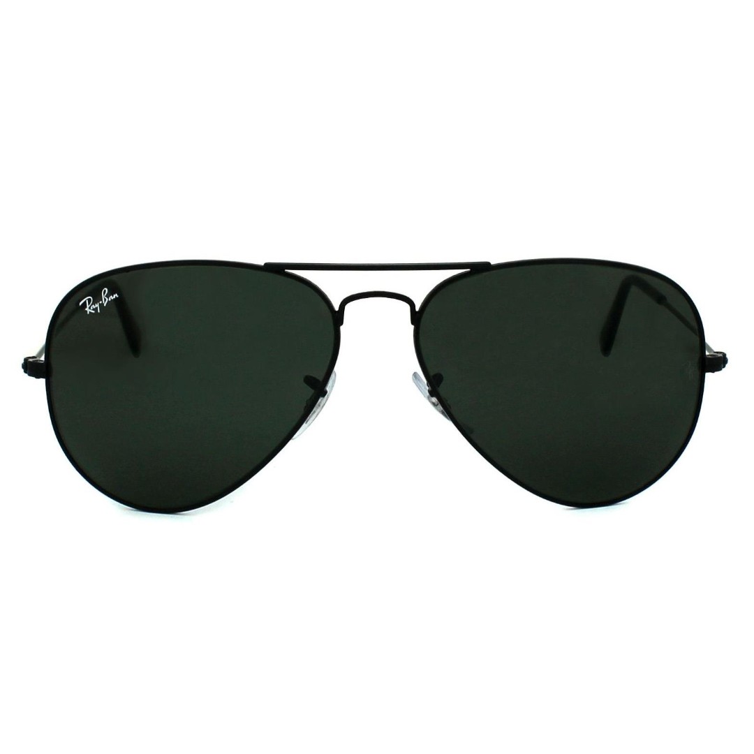 Ray Ban Polarized Aviator Pilot Shape Black Frame Black Lenses Male Sun Glasses