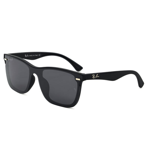Ray Ban Polarized Black Matte Frame and Black Lenses Sunglass for Men with Chain Cover I RBP-5566