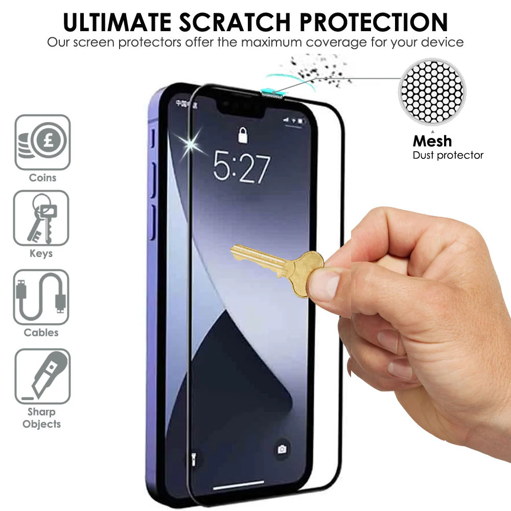 iPhone 15 Pro Max Full Hd Transparent 9H Screen Protector 9D Tempered Glass